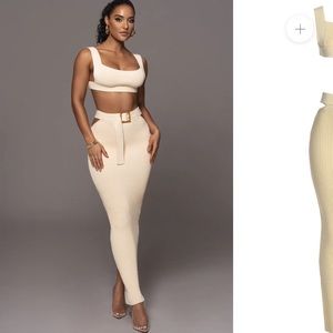 JLUXLABEL NIKOLE RIBBED SKIRT SET | Size: Large | Color: Cream